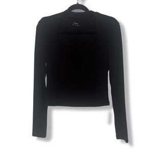 OGL Eco-Mousse™ Brushed Tapered Square Neck Long Sleeve Top Black LG